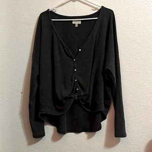 grey cropped sweater from Lucky Brand, it’s a size XL. I have maybe worn it once